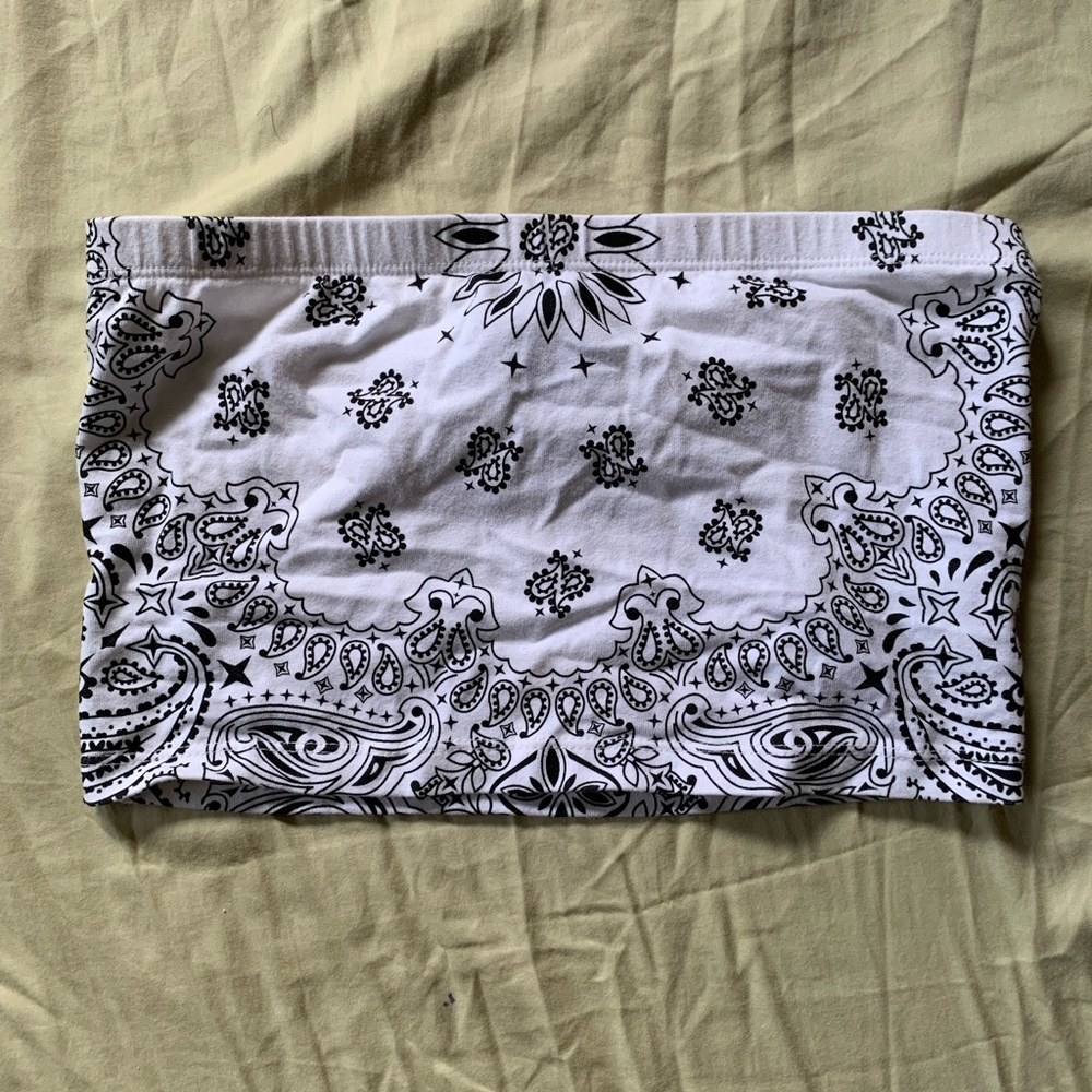 White Bandana Crop Top